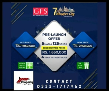 5 Marla plot for sale at discounted rates in 7 Word City Islamabad